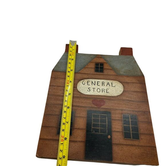 General Store Decor Small Town Vintage Brown Gray Primitive Wood Block Sign 9" - Picture 6 of 14